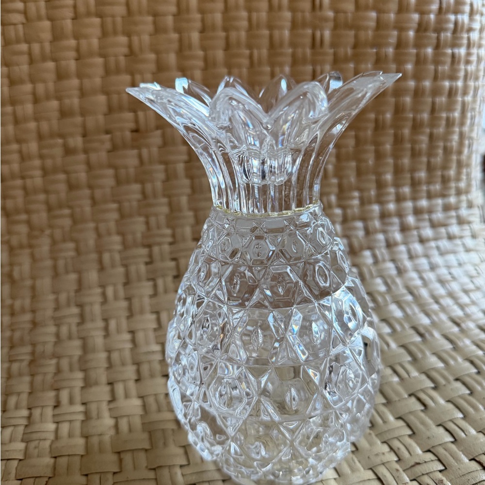 Crystal Pineapple Cut Glass Candle Decorative Accent - Godinger